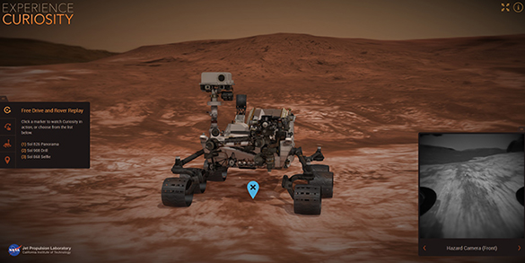 Interaktives Tool, mit dem du den Curiosity-Rover über eine virtuelle Mars-Landschaft steuern kannst. Bild: NASA/JPL