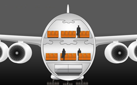 Der A380 hat zwei durchgängige Passagierdecks – daher können über 800 Fluggäste  mitfliegen. Bild: DLR