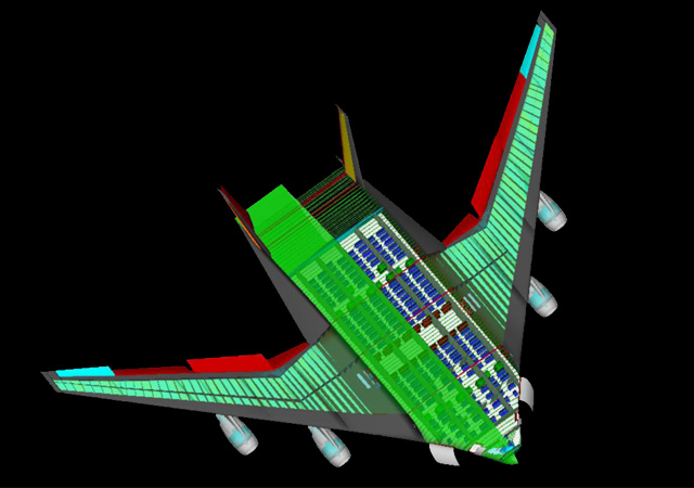 Konzept eines künftigen Flugzeug-Typs. 
Bild: DLR