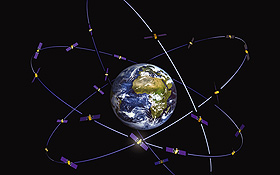Ein ganzes System von Navigationssatelliten ist nötig, um weltweit eine optimale Navigation zu gewährleisten. Bild: ESA (J. Huart)