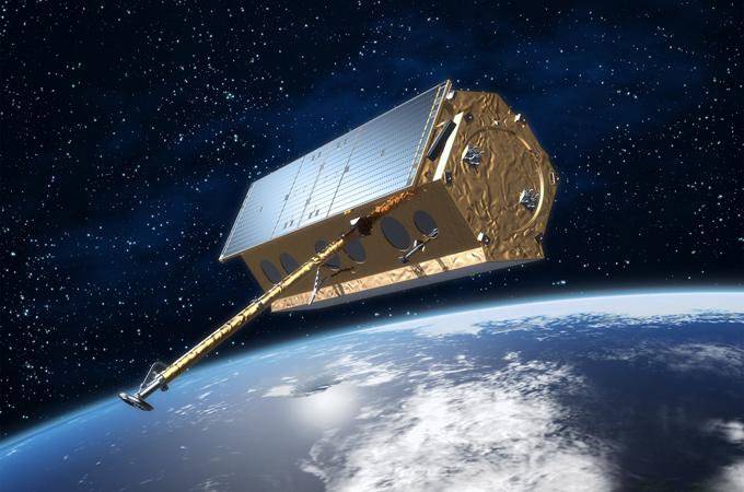 Der deutsche Radarsatellit TerraSAR-X umrundet die Erde in einer Höhe von 514 Kilometern.
Bild: Astrium GmbH