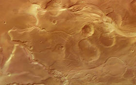 Ausgetrocknete Flussläufe auf dem Mars. Bild: ESA, DLR, FU Berlin (G. Neukum)