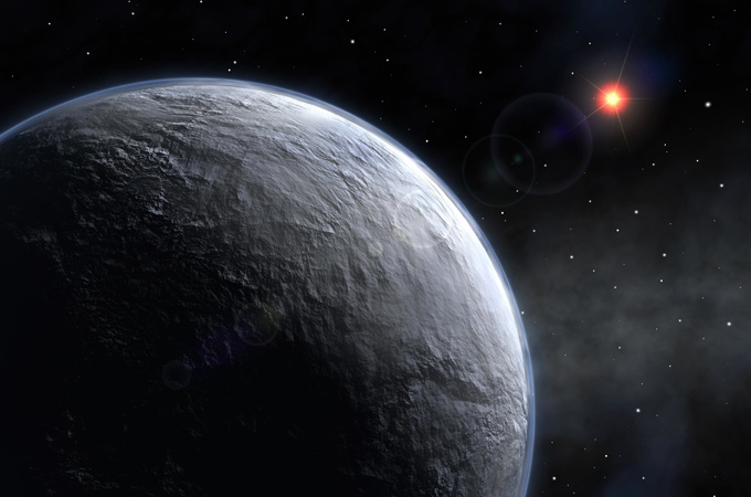 Ein Exoplanet umkreist seine Sonne – künstlerische Darstellung. Gibt es auf solchen Planeten fern unseres Sonnensystems außerirdisches Leben? 
Bild: ESO