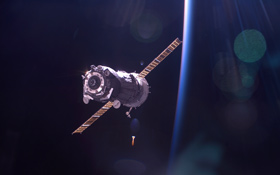 Ein Sojus-Raumschiff nähert sich der ISS. Bild: NASA