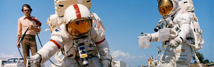 Die Apollo-Flüge zum Mond gehörten zu den Highlights der Raumfahrt-Geschichte. Das Foto zeigt, wie die Astronauten für den Aufenthalt auf dem Mond trainierten. Bild: NASA