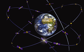 Diese künstlerische Darstellung zeigt das Galileo-System. Bild: ESA