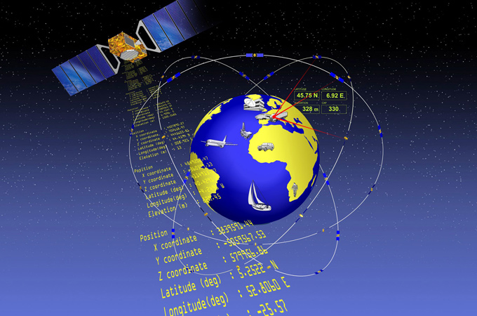 Satelliten übertragen Signale an einen Empfänger: So funktioniert ein Satelliten-Navigationssystem wie Galileo. Bild: ESA 