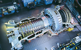 Große Gasturbinen haben eine enorme Leistung von bis zu 340 Megawatt – das sind 340 Millionen Watt! Bild: Alstom