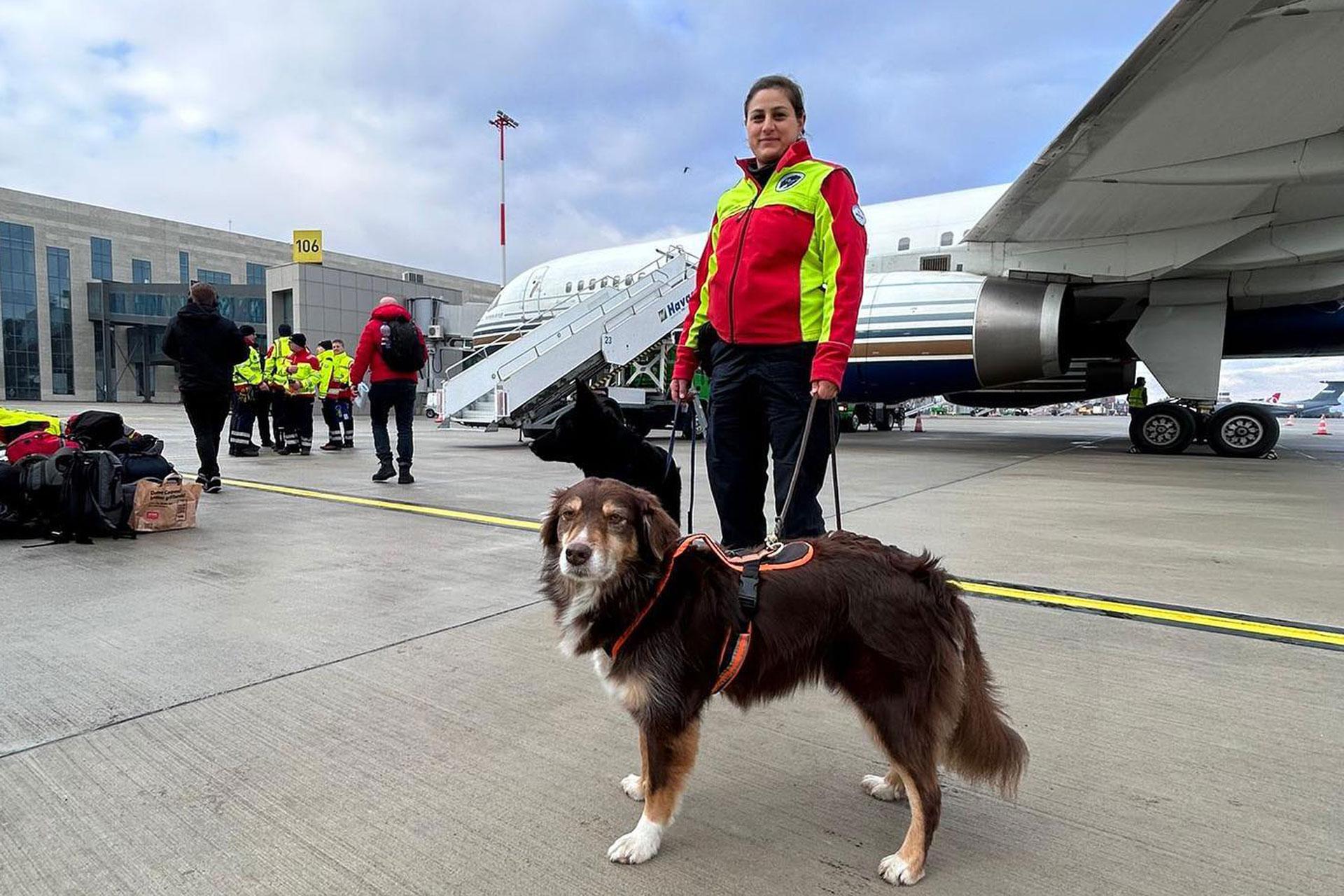 Team am Flughafen