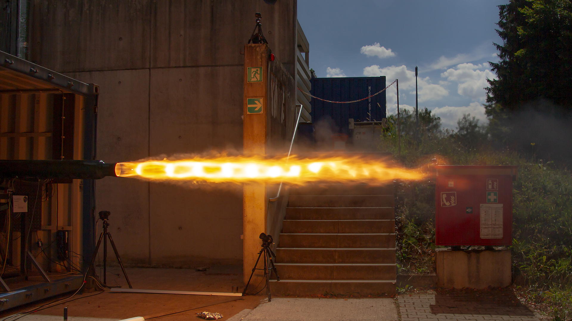 Triebwerkstest Experimentalrakete