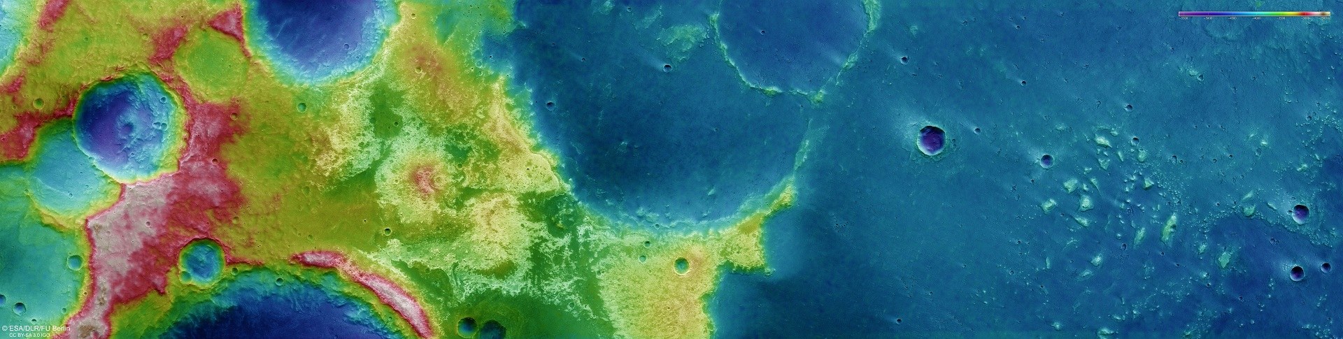 Topographische Bildkarte der Region Mawrth Vallis