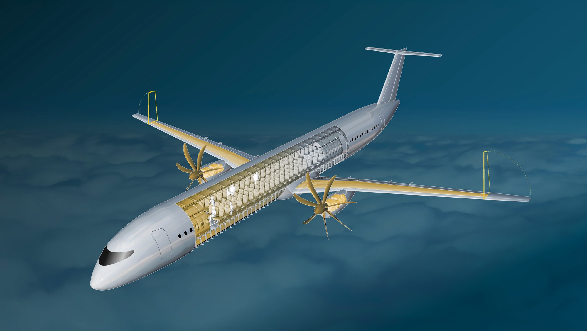 Flugzeugkonfiguration aus dem Projekt EXACT vom Typ TURBOPROP