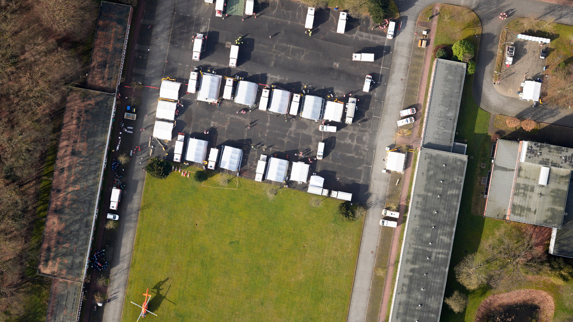 Der Behandlungsplatz aus der Luft