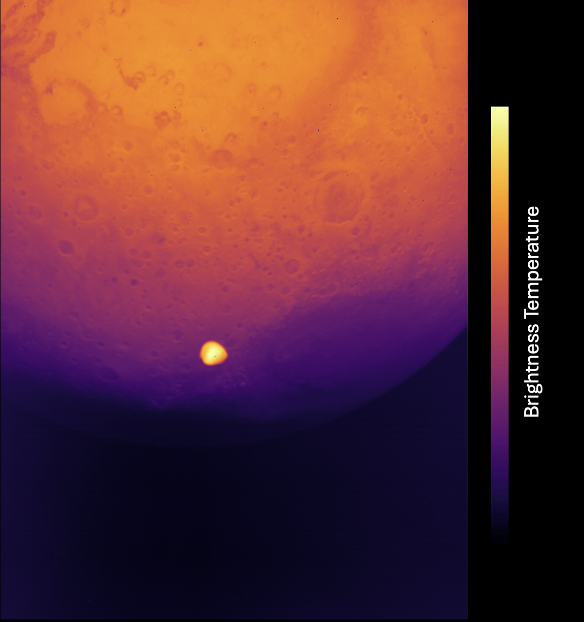 Marsmond Deimos auf diesem Bild des Thermal Infrared Imagers (TIRI)