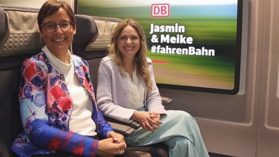 Prof. Meike Jipp, DLR-Bereichsvorständin Energie und Verkehr mit Dr. Jasmin Bigdon, CTO der DB