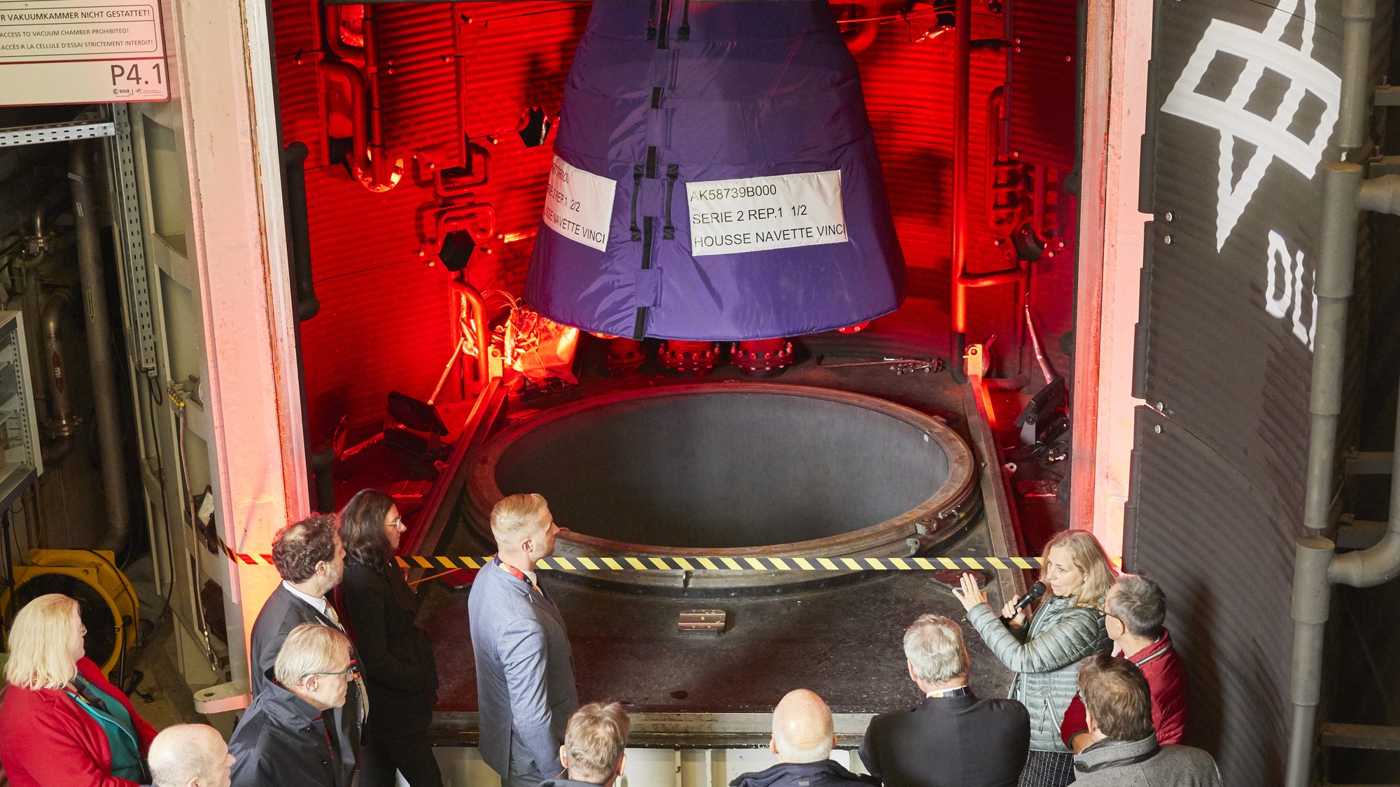 Das Vinci-Triebwerk der Ariane-6-Rakete am Prüfstand P4.1. in Lampoldshausen