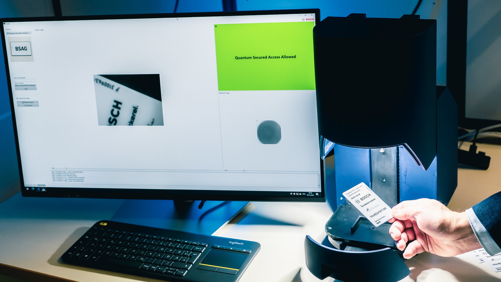 Technologie-Demonstration zur Quantenschlüsselverteilung von Zugangsdaten