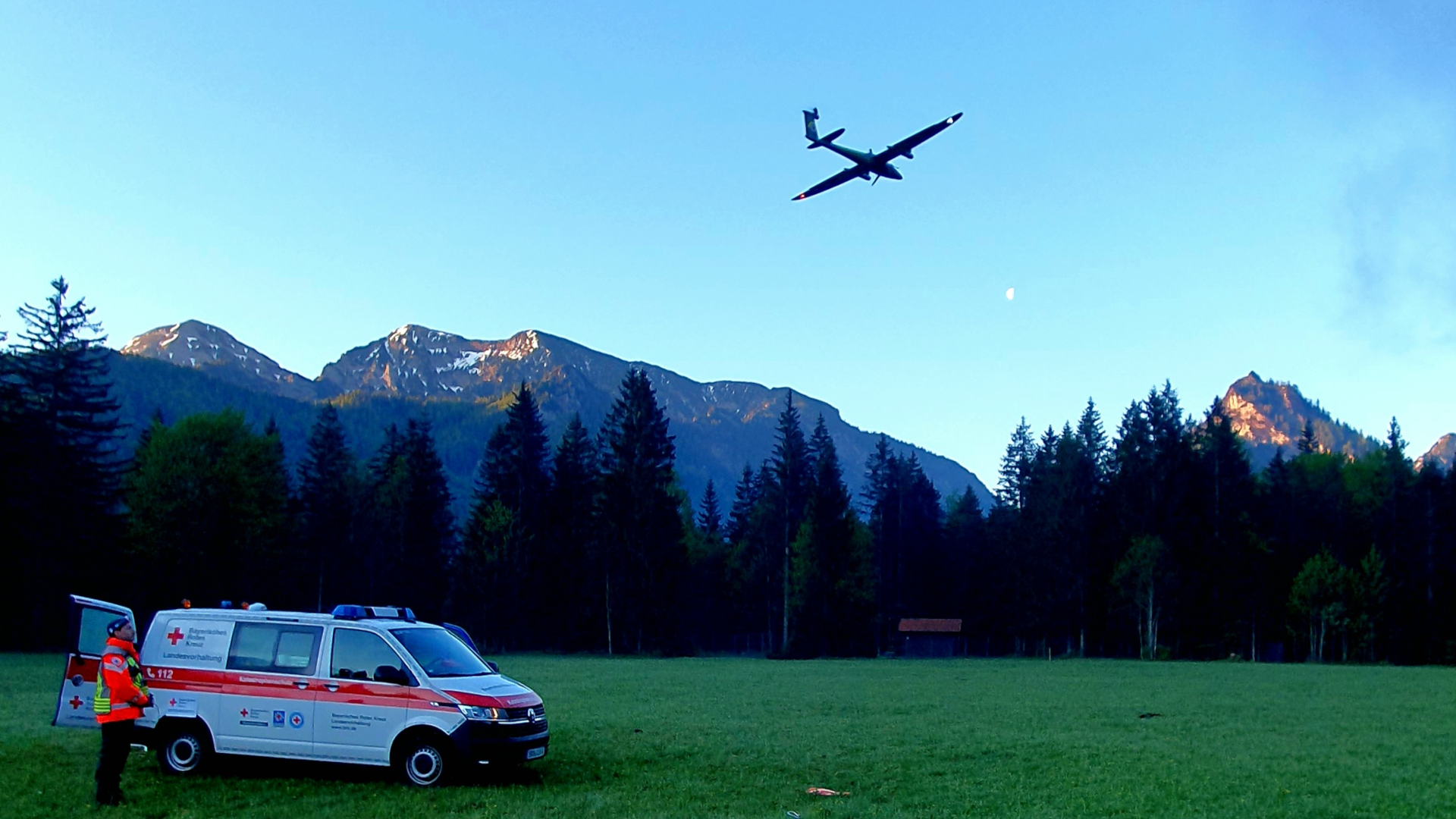 Die Forschungsdrohne auf dem Weg ins Einsatzgebiet