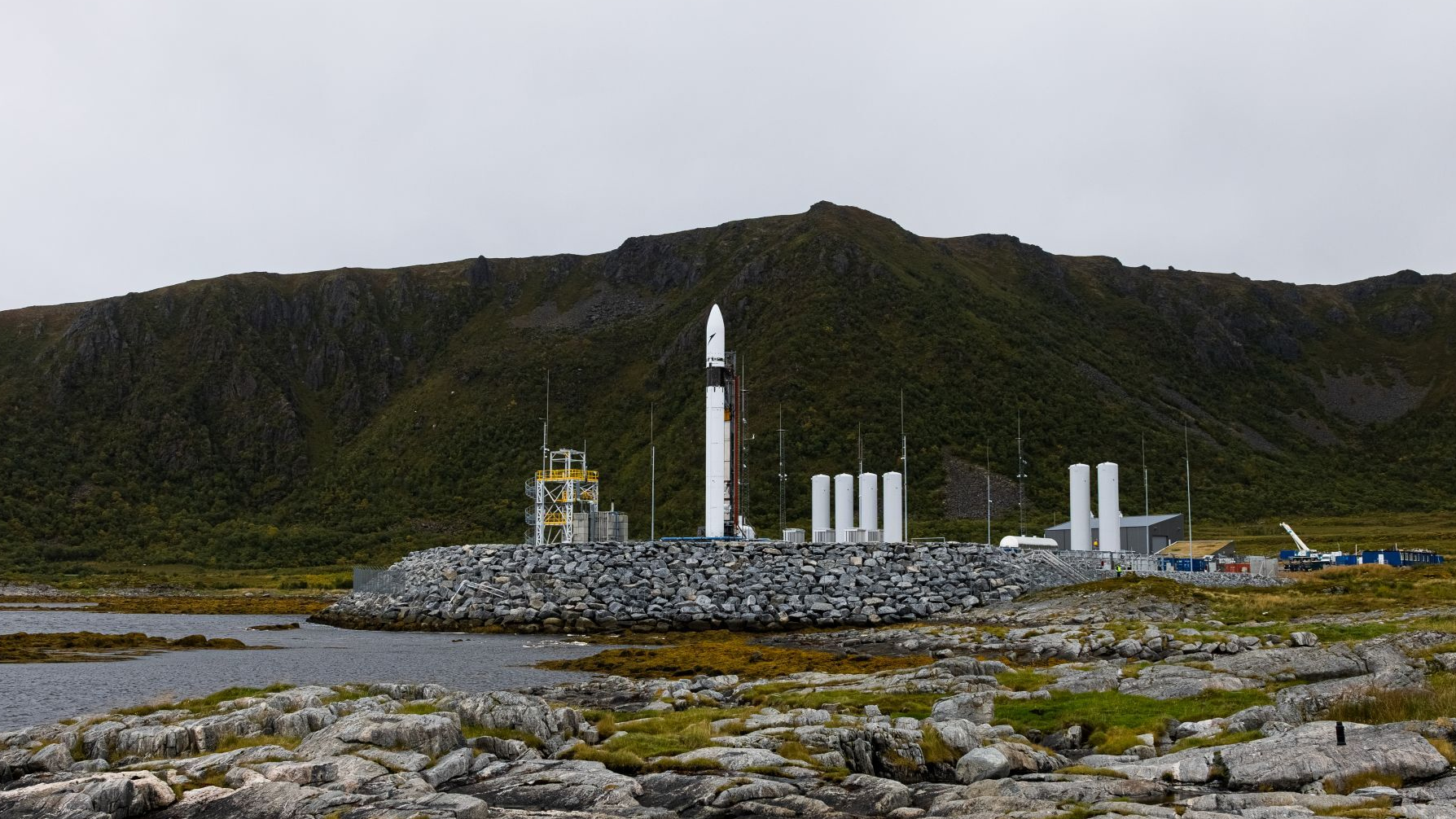 Die SPECTRUM-Trägerrakete auf dem Startplatz in Andøya, Norwegen