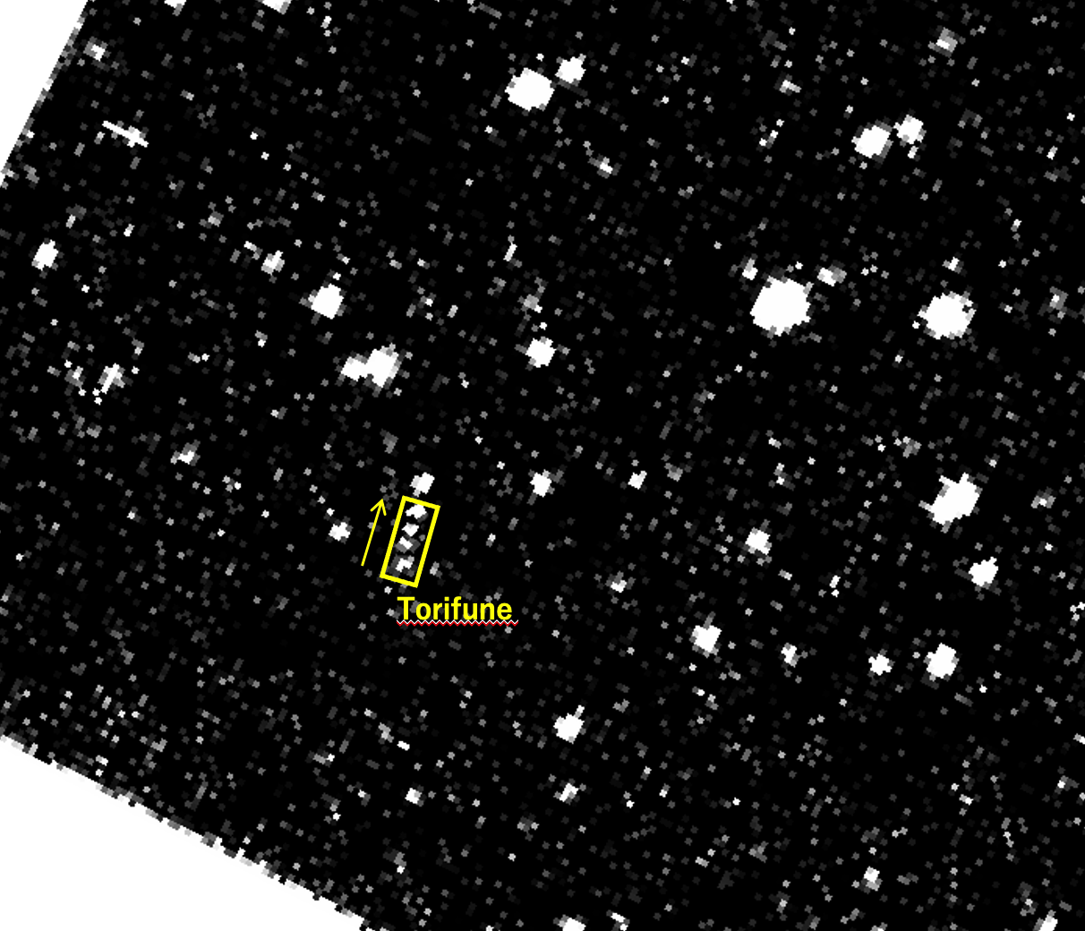 Aufnahme des Asteroiden Torifune, aufgenommen von Hayabusa2