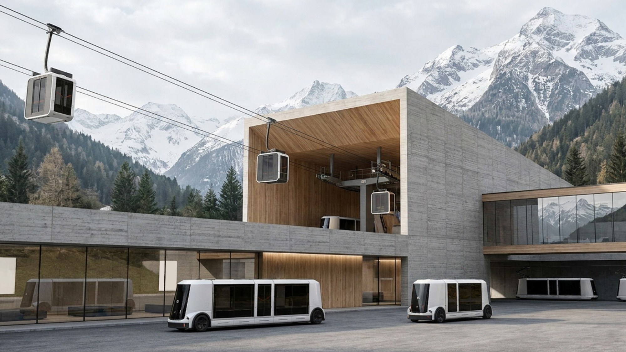 Umladen bei Pods4Rail auf Seilbahn