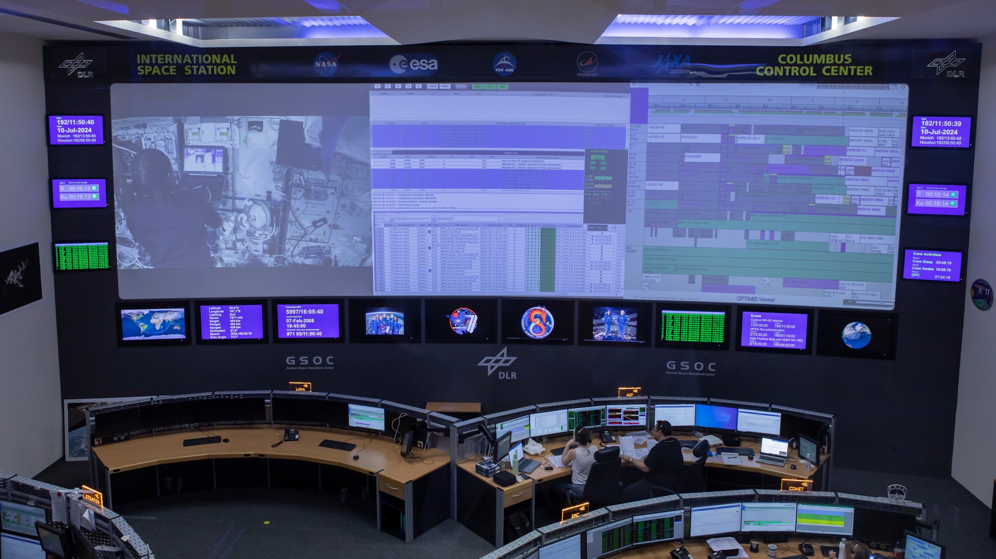 Blick ins DLR-Kontrollzentrum GSOC
