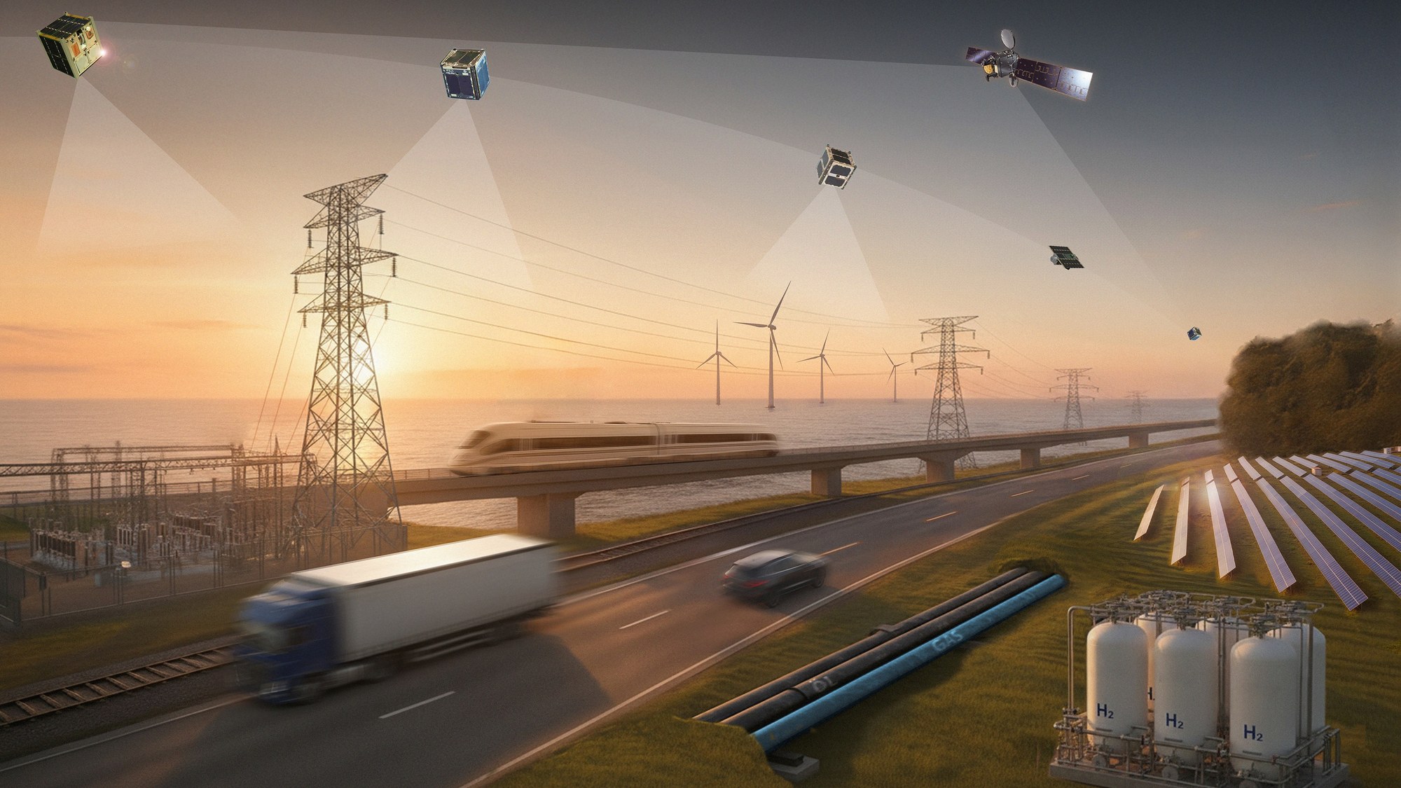 Satelliten für sichere Energienetze