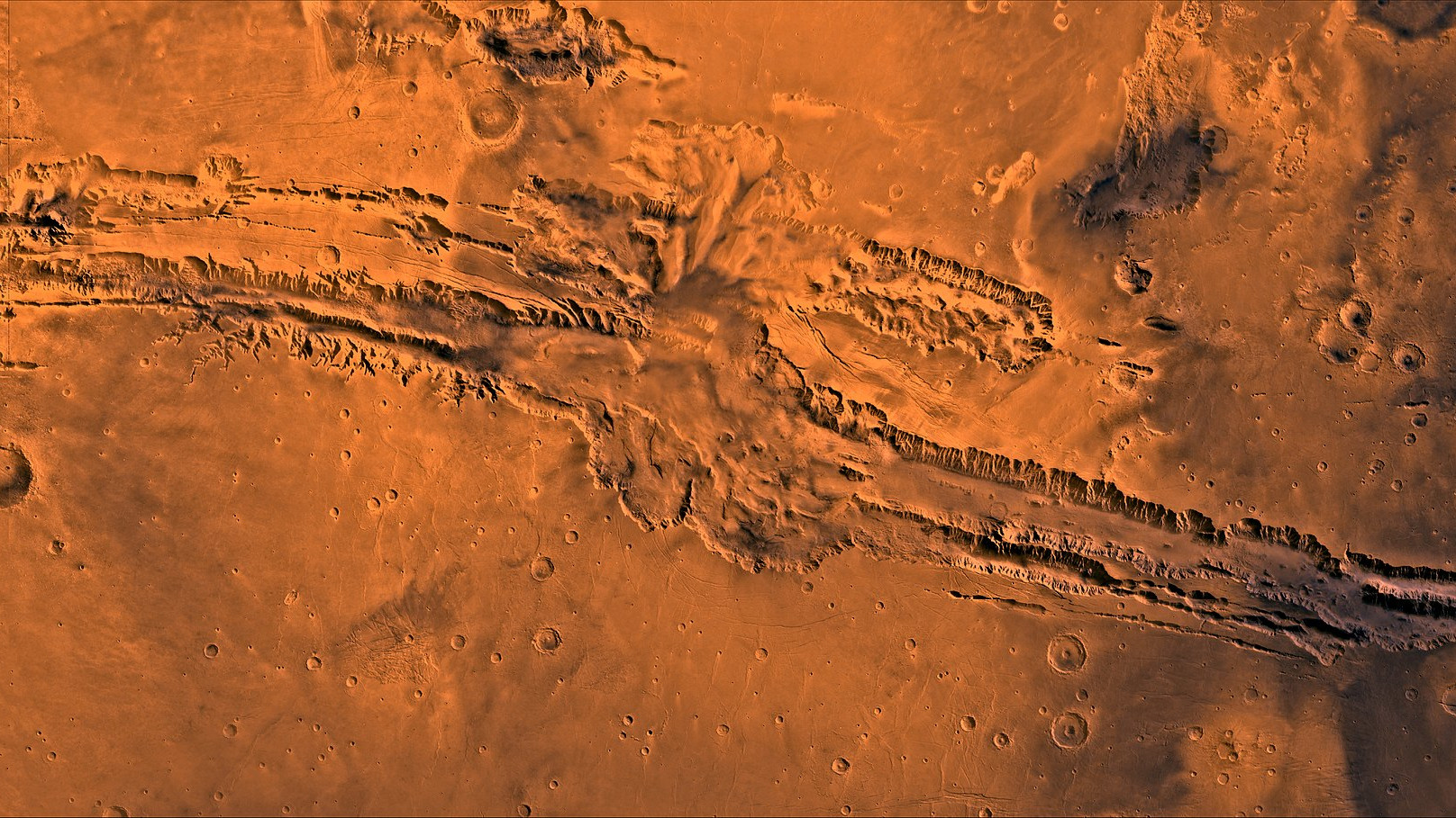 Nahaufnahme des Valles Marineris auf dem Mars