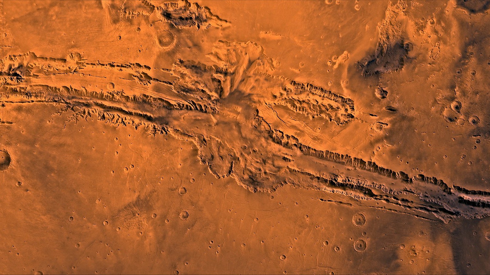 Nahaufnahme des Valles Marineris auf dem Mars