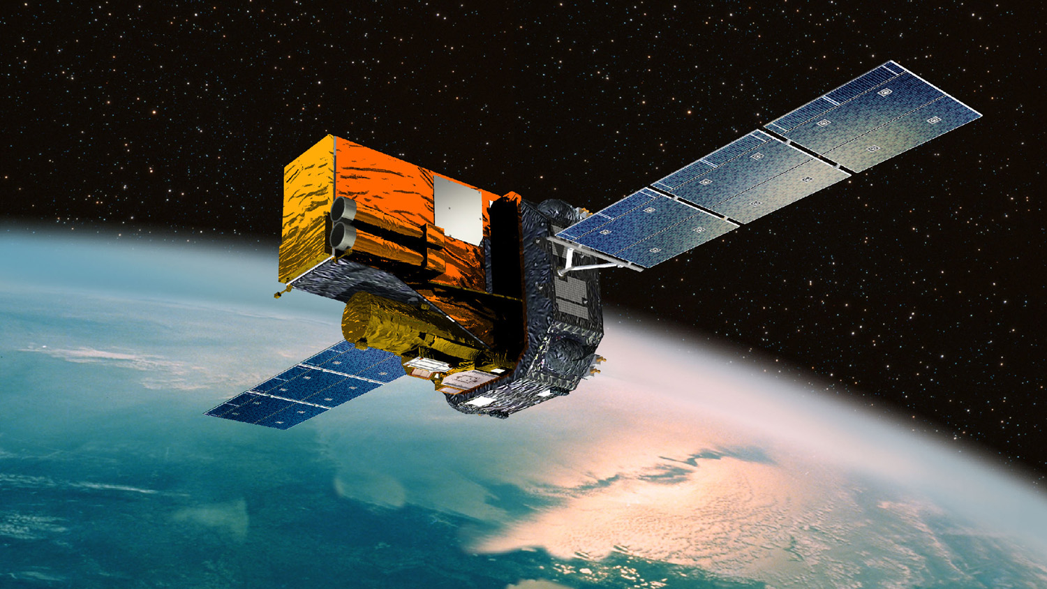 Künstlerische Darstellung des INTEGRAL-Satelliten