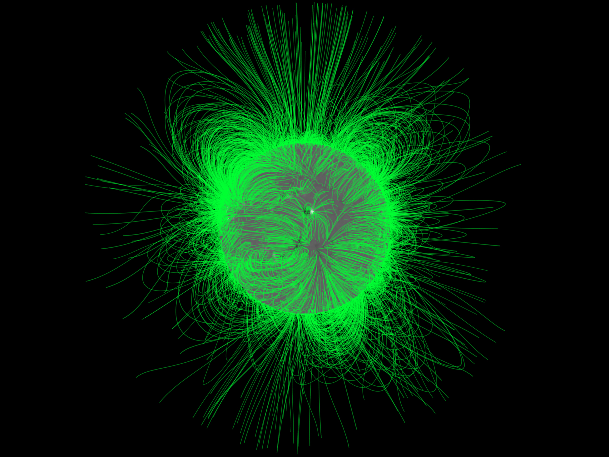 Magnetfeldlinien um die Sonne