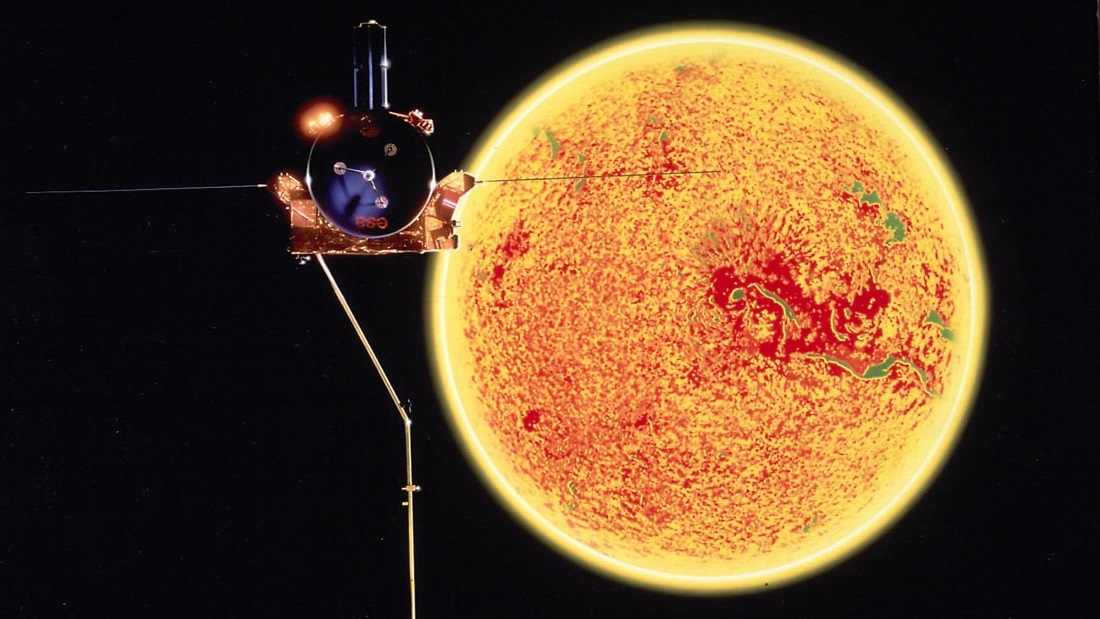 Die Raumsonde ULYSSES vor der Sonne