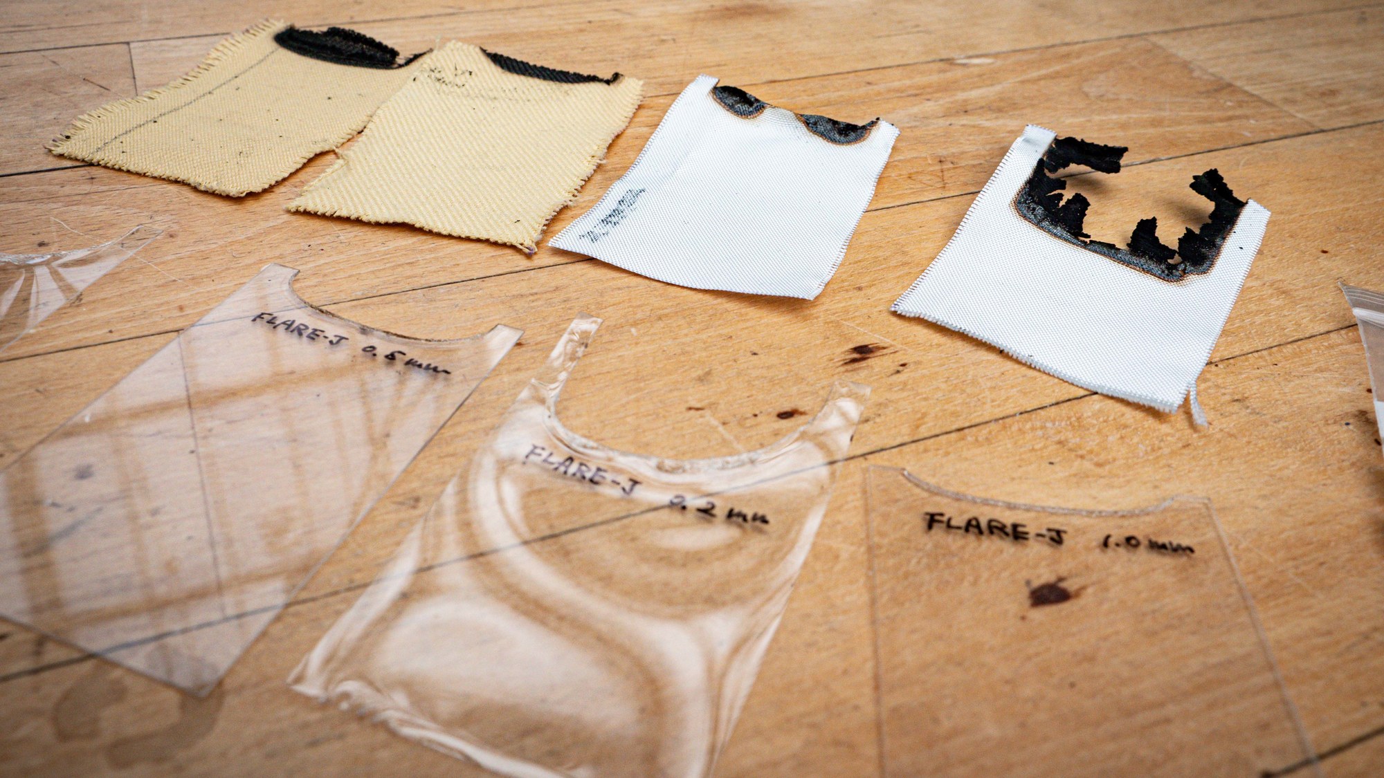 Brennproben aus einem FLARE-Experiment