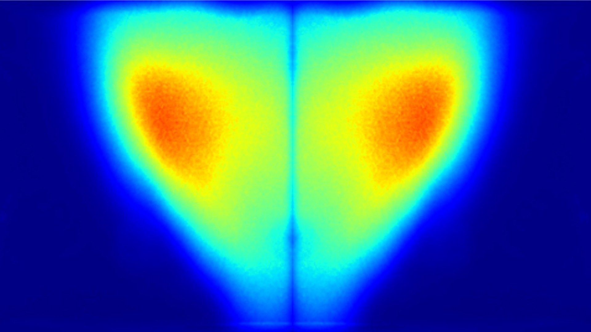 OH*-Chemilumineszenz Aufnahme einer Wasserstoff-Flamme am Prüfstand Atmosphärische-Primär-Zone am DLR-Institut für Antriebstechnik in Köln.