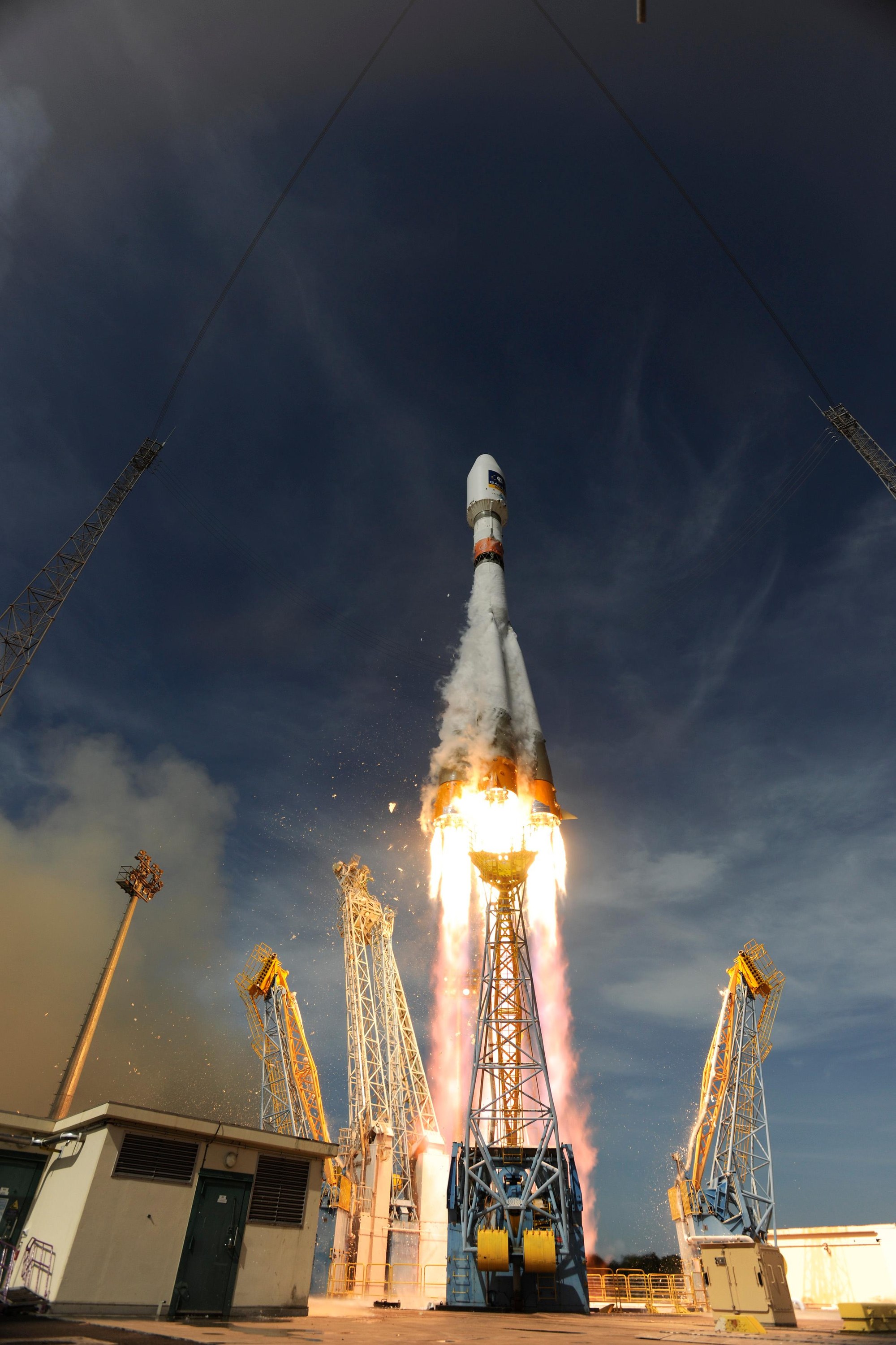 Start der Sojus-ST-B mit den Galileo-Satelliten