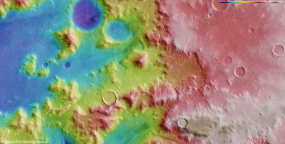 Topographische Karte eines Teils der Nereidum Montes