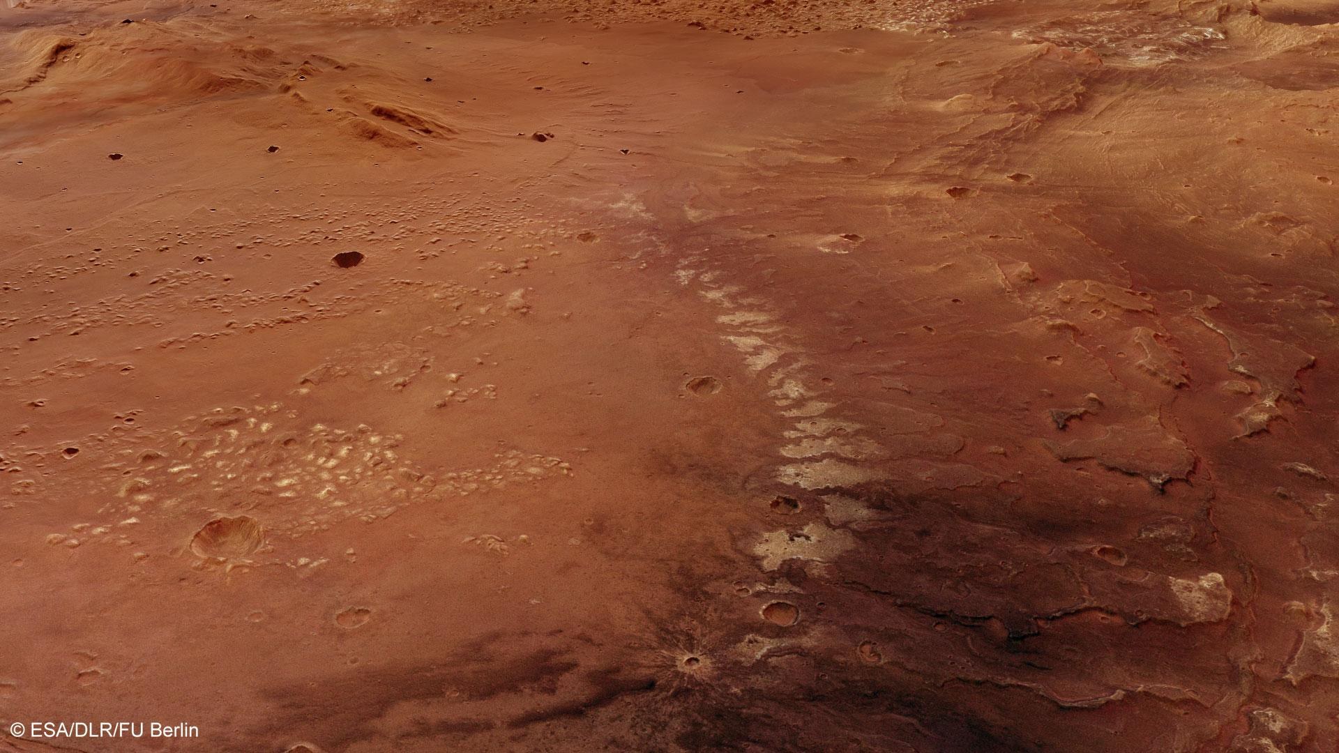 Geschichtete Ablagerungen im Süden des Atlantis-Beckens