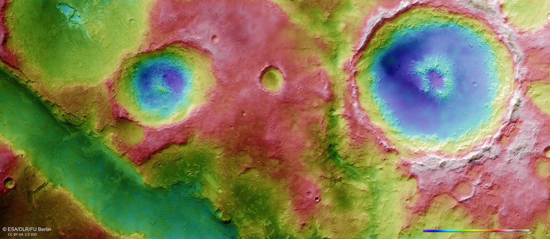 Topographische Bildkarte eines Teils der Nili Fossae