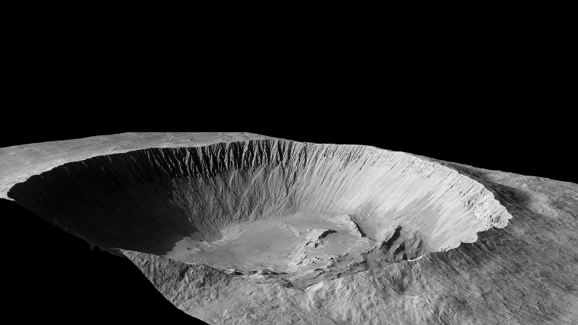 Muren im Istok-Krater auf dem Mars