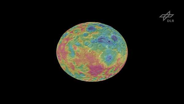 Animation: Topographie von Zwergplanet Ceres