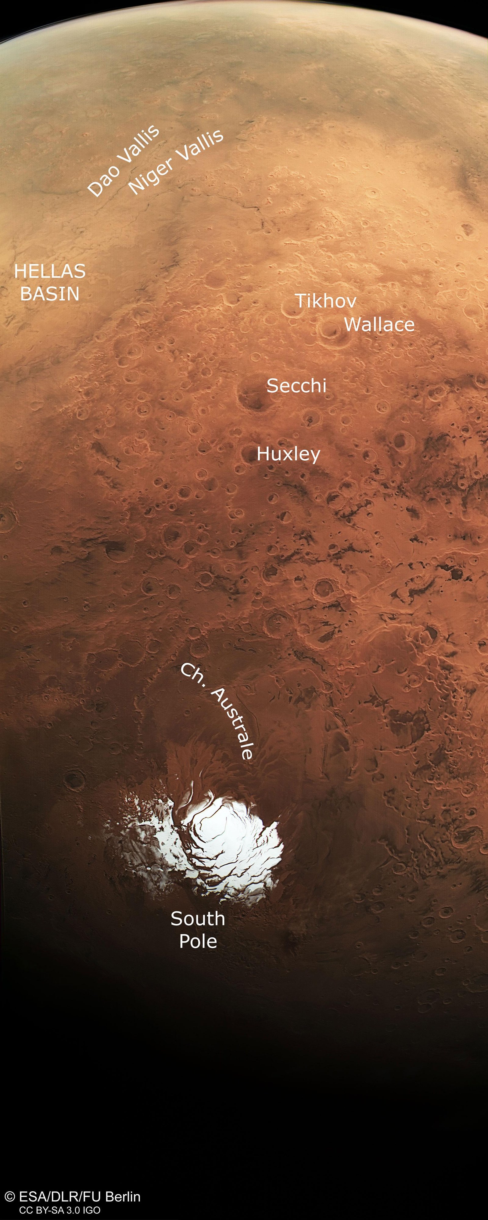 Südhalbkugel des Mars