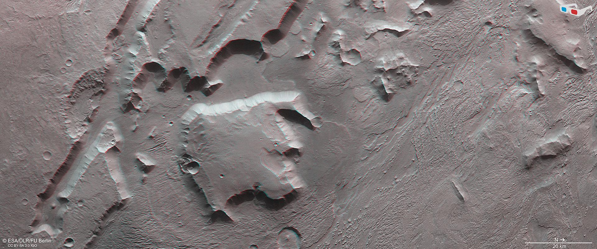3D-Ansicht des Ostteils von Aeolis Mensae