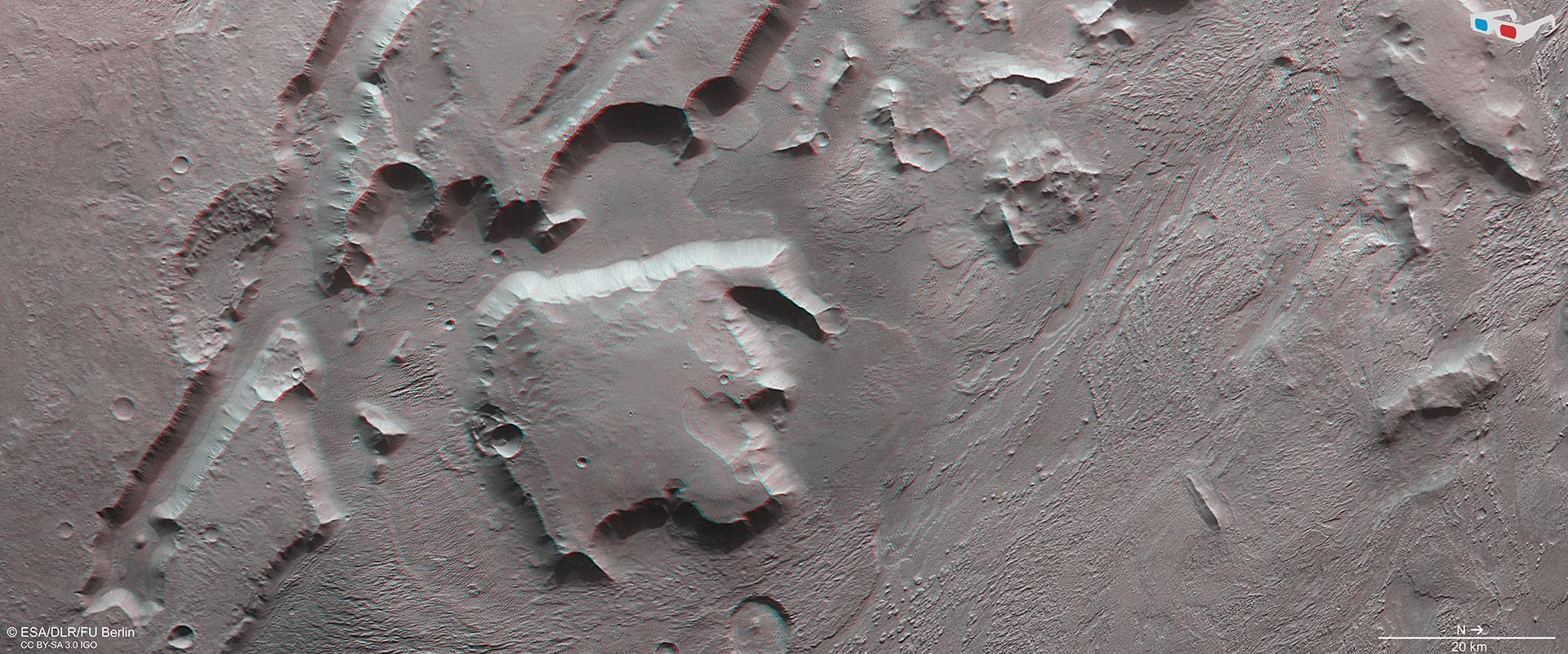3D-Ansicht des Ostteils von Aeolis Mensae