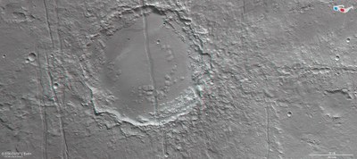 3D-Bild einer tektonischen Störungszone in Memnonia Fossae
