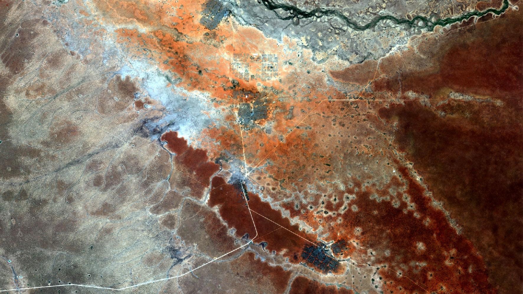 Ein Satellit macht Aufnahmen von Dadaab in Kenia.