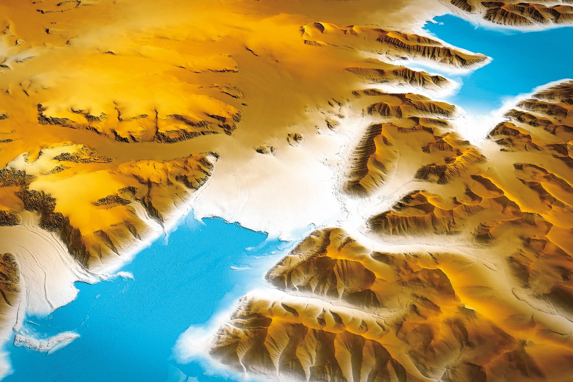 Gletscher auf Spitzbergen im TanDEM-X-Höhenmodell