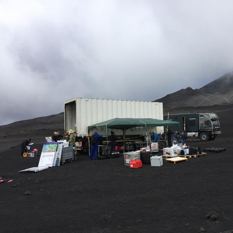 Die Basisstation auf dem Ätna