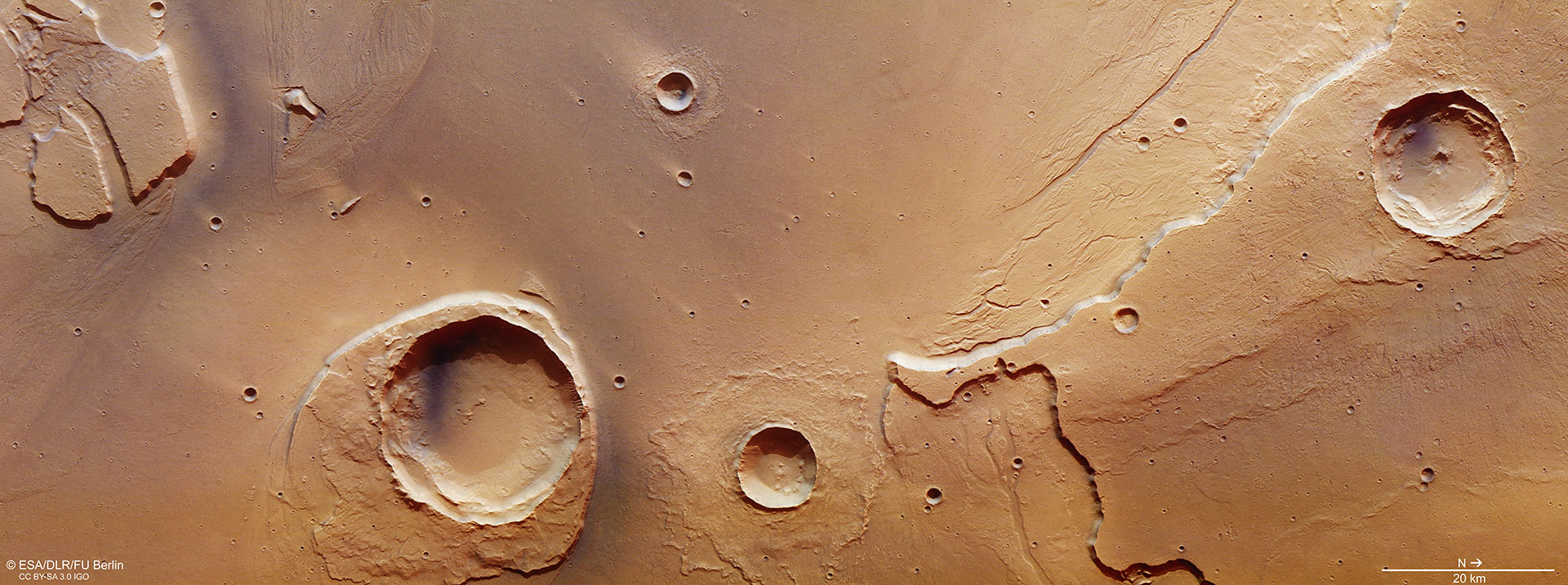 Blick auf das Mündungsgebiet der Kasei Valles