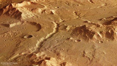 Ausgetrocknetes Flusstal in den Libya Montes