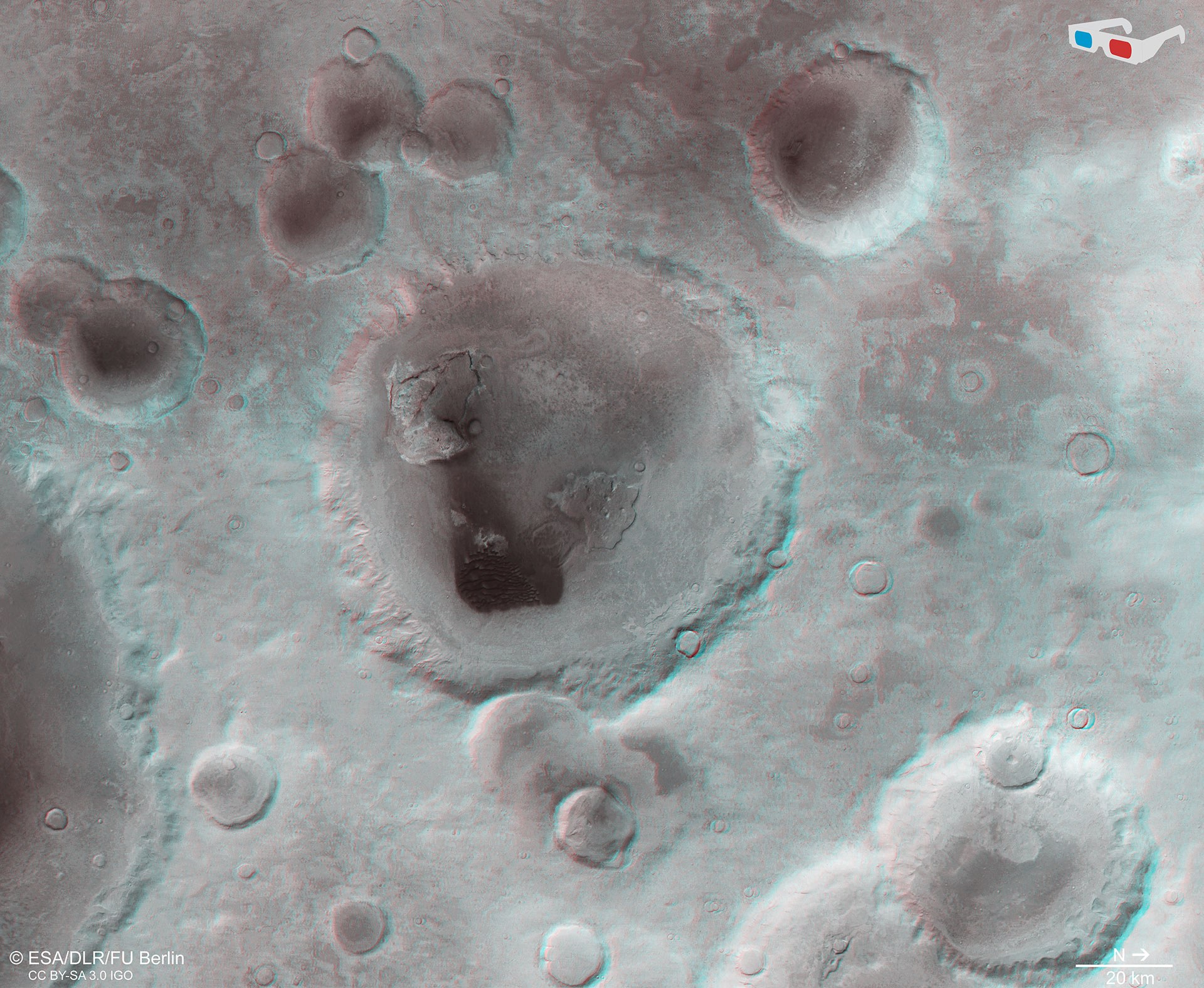 3D-Ansicht des Kraters Neukum